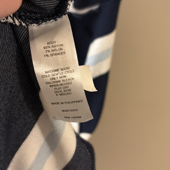 Market & Spruce blue and White Asymmetrical faux wrap Sundress - XL - Picture 4 of 6